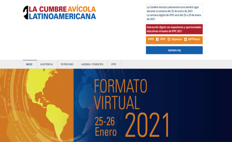 Recuerda que la Tercera Cumbre Avícola Latinoamericana 2021 será virtual